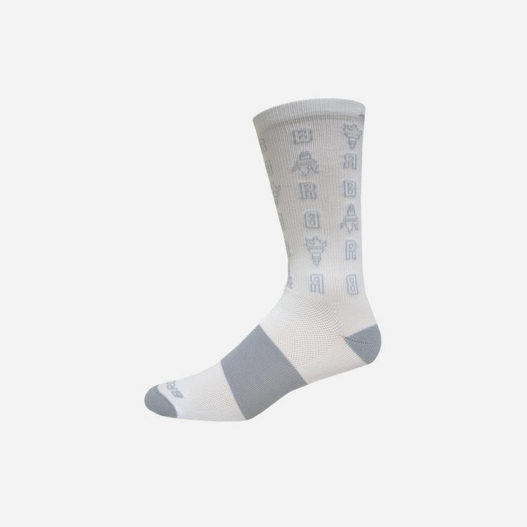 Brooks Tempo Knit In Crew NZ - Men's Running Socks - White/Torch (70652-XQOH)